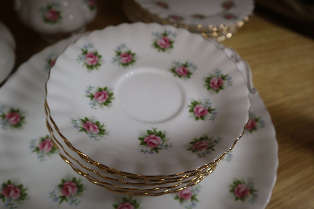 Assorted plated ware including two trays, tea set etc.